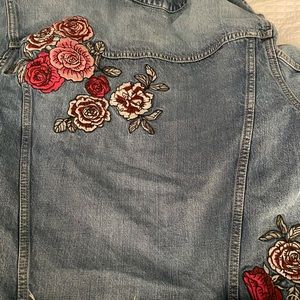 Cute “Garage” denim embroidered jacket